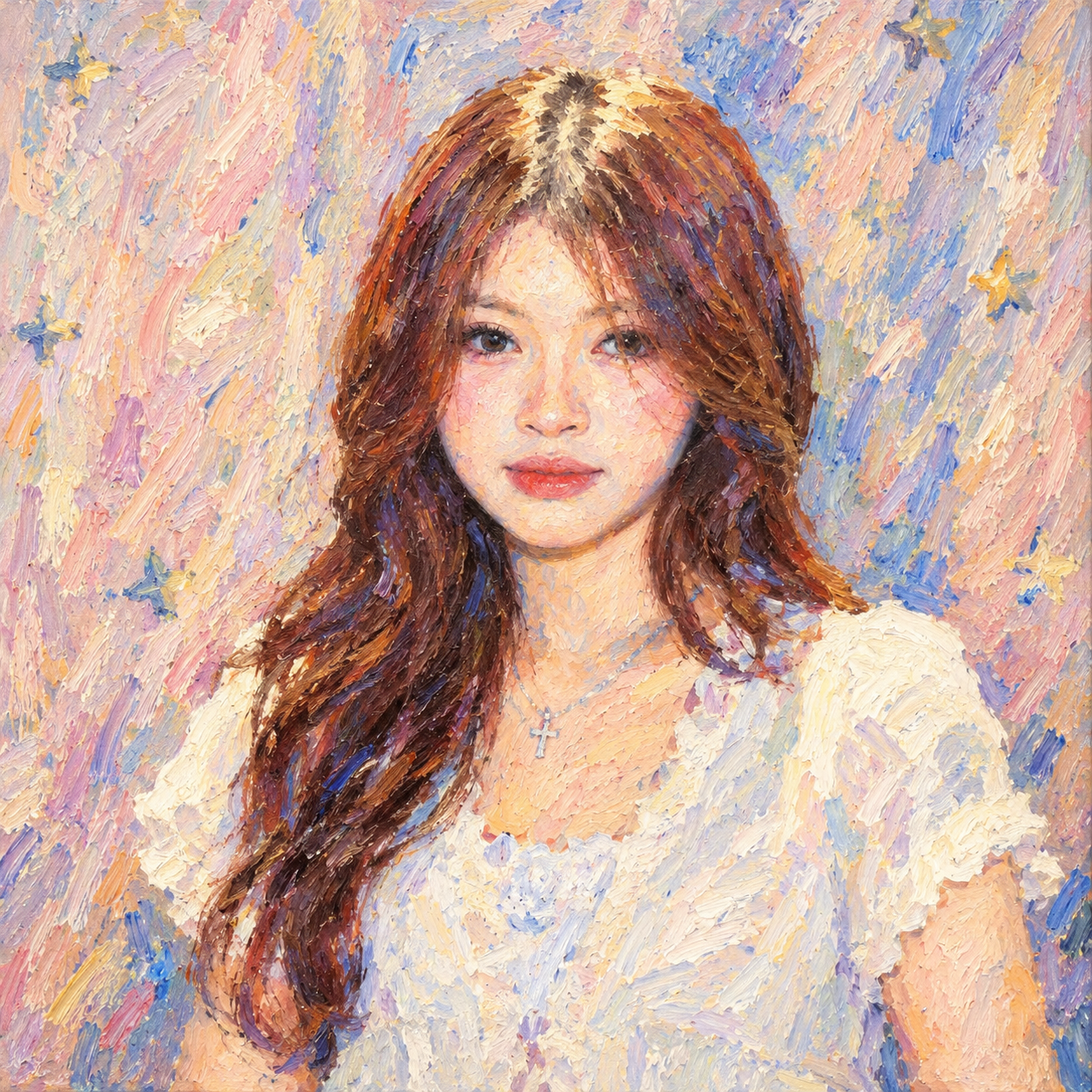 Chân dung Phương Vy theo phong cách hội họa ấn tượng