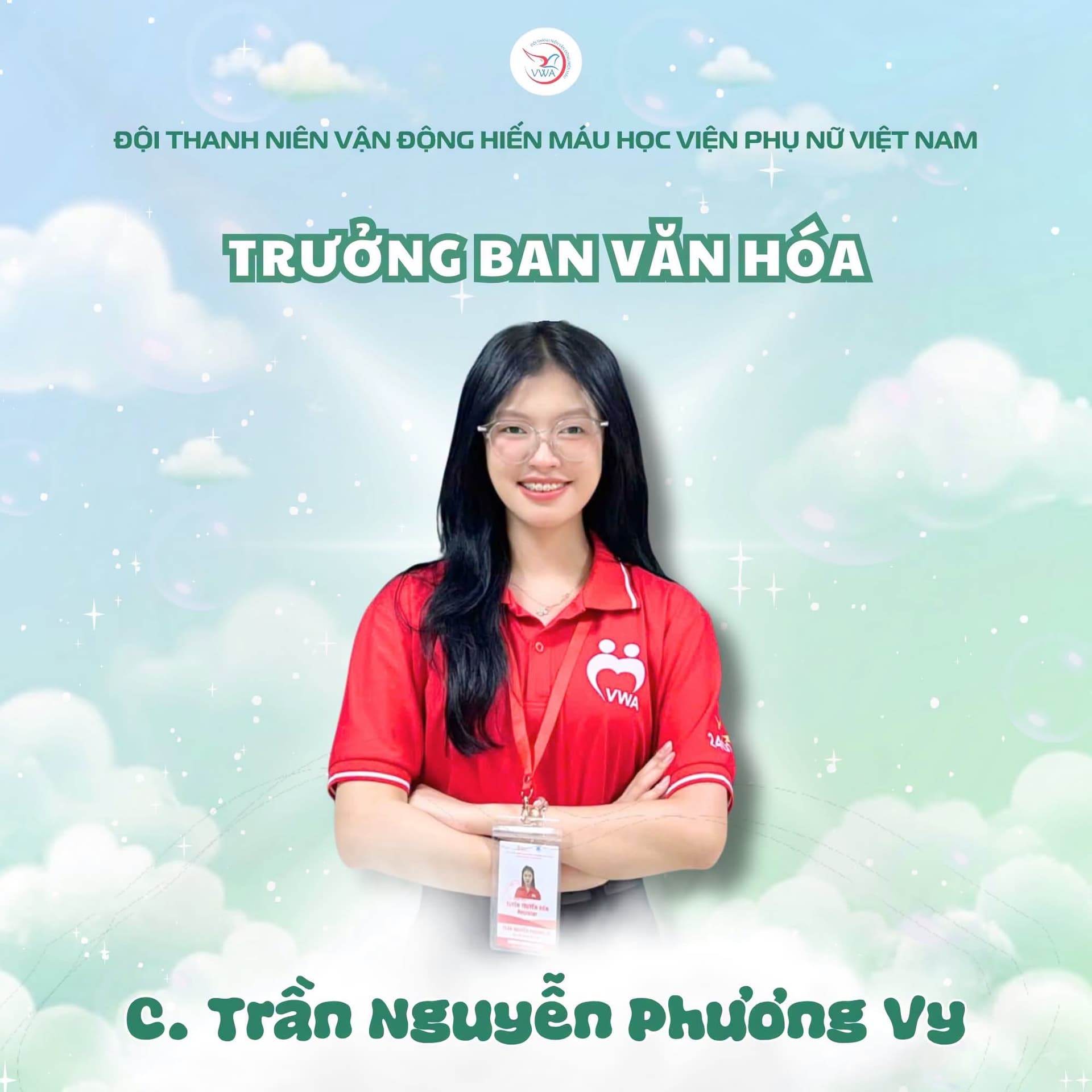 Trần Nguyên Phương Vy với vai trò Trưởng ban Văn hóa
